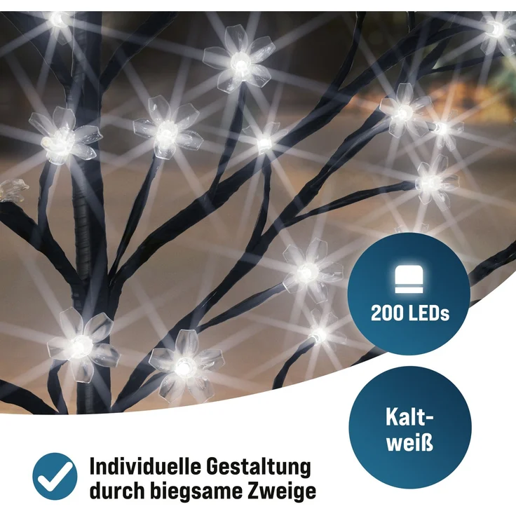 MONZANA® Kirschblütenbaum 2er Set 180 cm 200 LED Kaltweiß – Bild 3