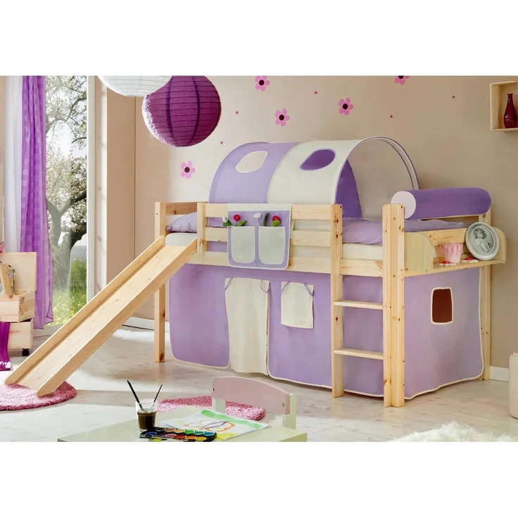 Ticaa Rutschbett Manuel Kiefer Natur - Lila-Beige