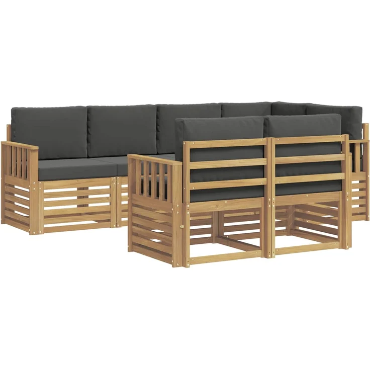 vidaXL Outdoor-Sofagarnitur 7 stk. 7-Sitzer Weiß und Anthrazit 3391987 – Bild 2