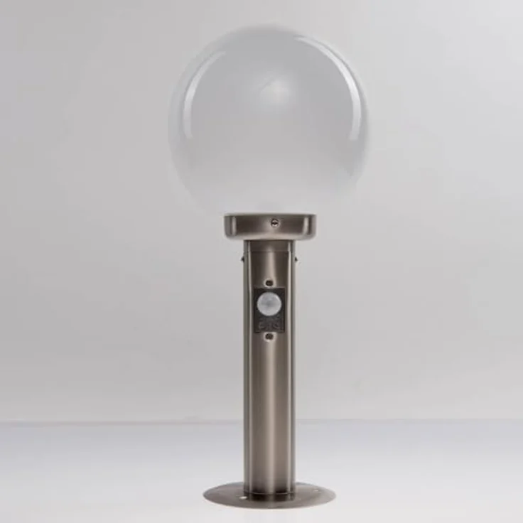 Lindby Edelstahl Sockelleuchte mit Bewegungsmelder, 45 cm, IP44, witterungsbeständig, E27 Fassung für LED Leuchtmittel – Bild 3