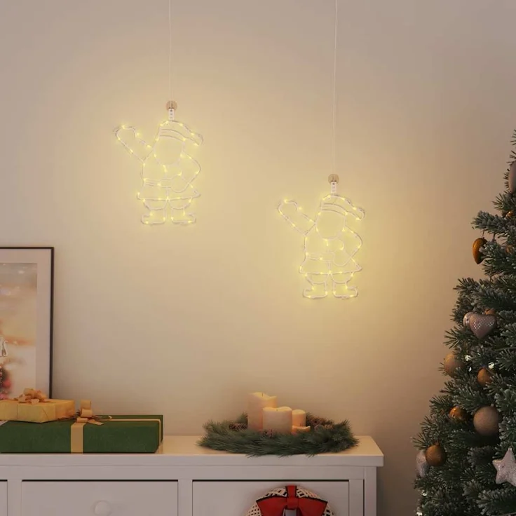 vidaXL Weihnachtsbeleuchtung Weihnachtsmann-Silhouette 2 Stk. 35 LEDs 4019598 – Bild 2