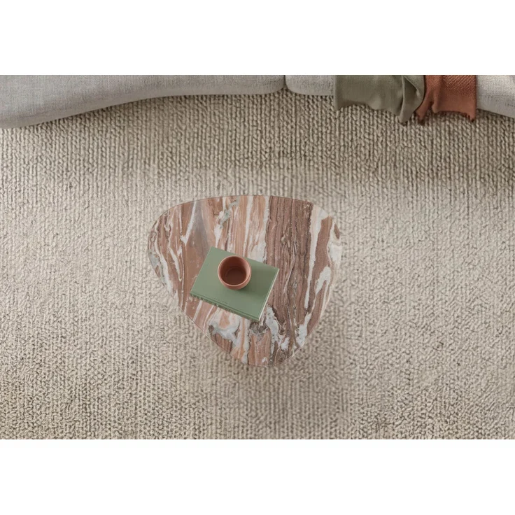Couchtisch Akazie 70x65x35 braun lackiert / Marmor beige ORGANIC COLLECTION #35 – Bild 4