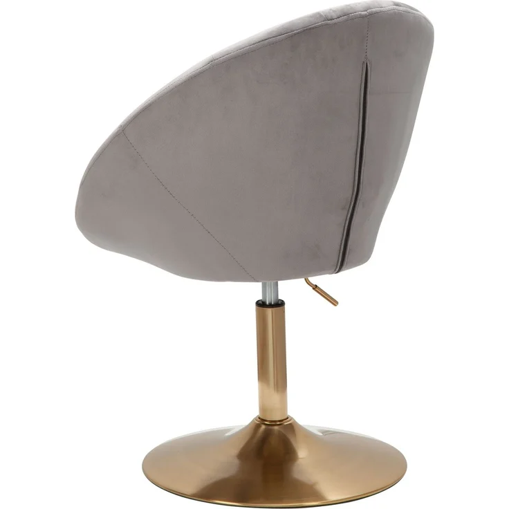 Loungesessel Samt Grau Gold Design Drehstuhl mit Rückenlehne – Bild 18