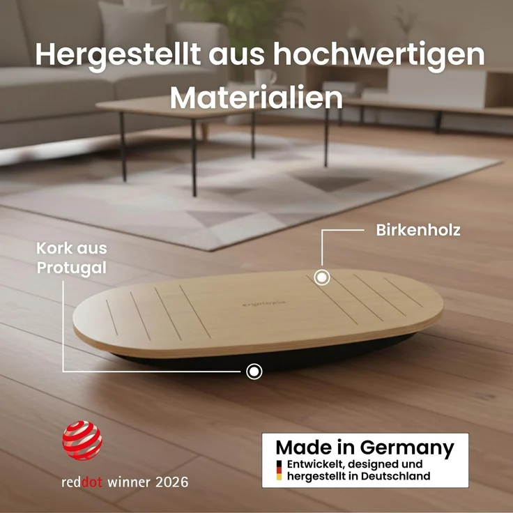Ergotopia Balance Board Grau | Ergonomisches Wackelbrett für Büro, Homeoffice & Steharbeitsplatz | Gleichgewicht, Haltung & Rücken – Bild 6