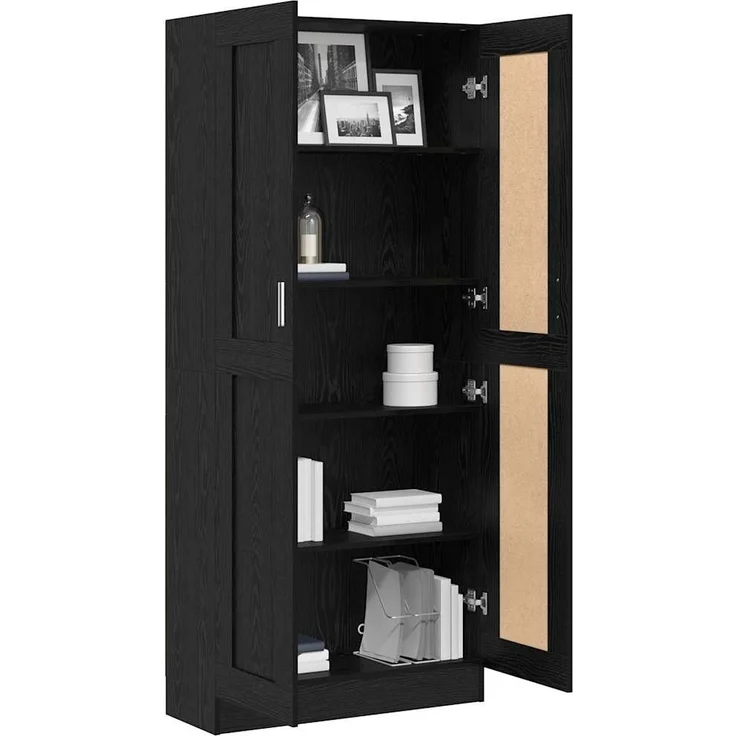 vidaXL Bücherregal Schwarz Eichen-Optik 82,5 x 30,5 x 185 cm 3394793 – Bild 2