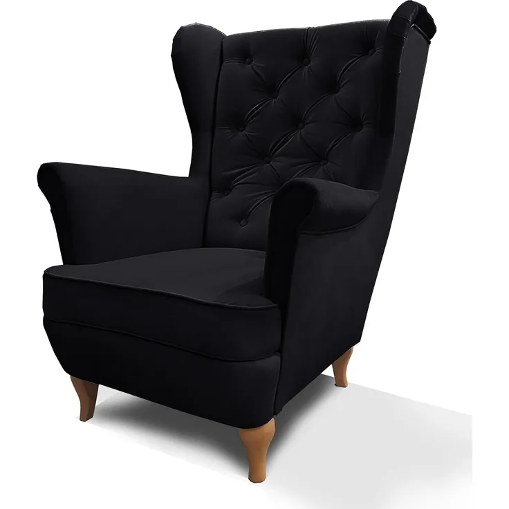 Beautysofa Ohrensessel Ohrensessel Sessel FALCO Chesterfield Wohnzimmersessel Fernsehsessel