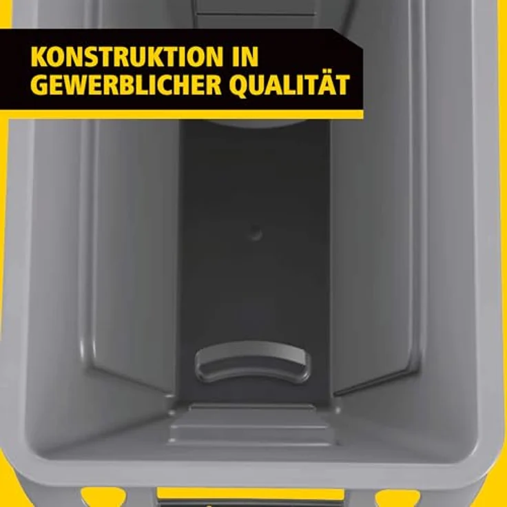 Rubbermaid Abfallbehälter Slim Jim mit Lüftungskanälen,blau zur Mülltrennung von Recycling-Abfällen, rechteckig, ohne Deckel, Fassungsvermögen: 87 Liter, versehen mit RecyclingLogo, strapazierfähiger Vollkunststoff, leichte Reinigung, Haltepunkte am Bo... – Bild 7