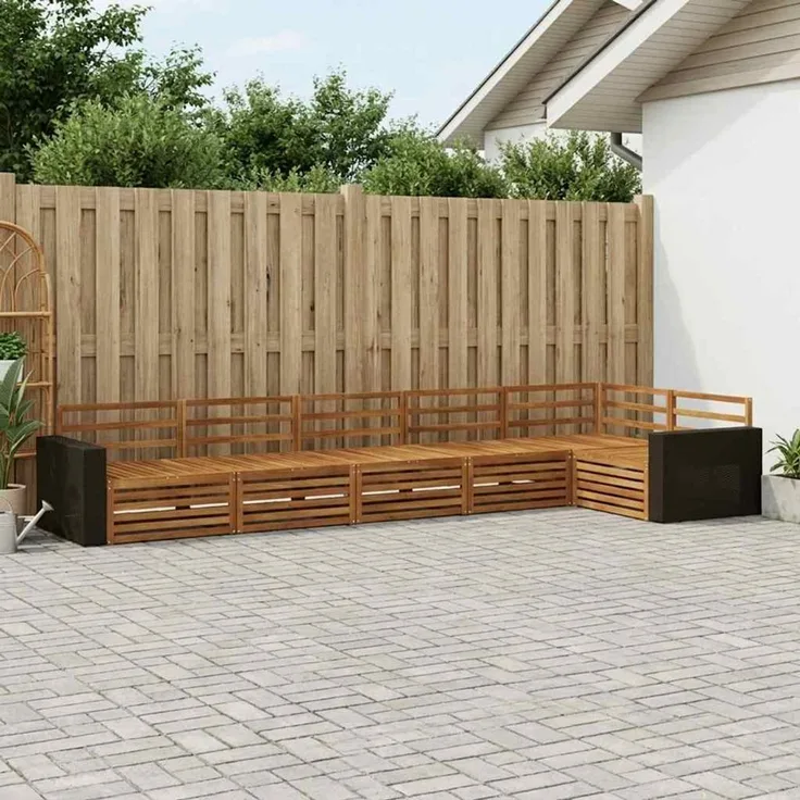 vidaXL Outdoor-Sofagarnitur 6 stk. 6-Sitzer Natur Massivholz Akazie 3383422