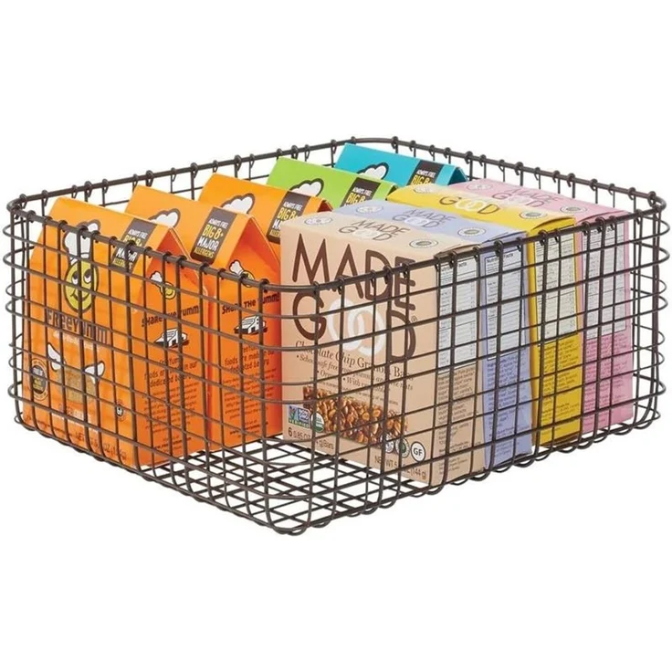 mDesign Allzweckkorb Aufbewahrung Drahtkorb Organizer 6er-Set Metall Bronze – Bild 8