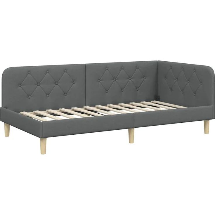 vidaXL Eckbettgestell Dunkelgrau 90 x 200 cm Stoff 3394118 – Bild 5