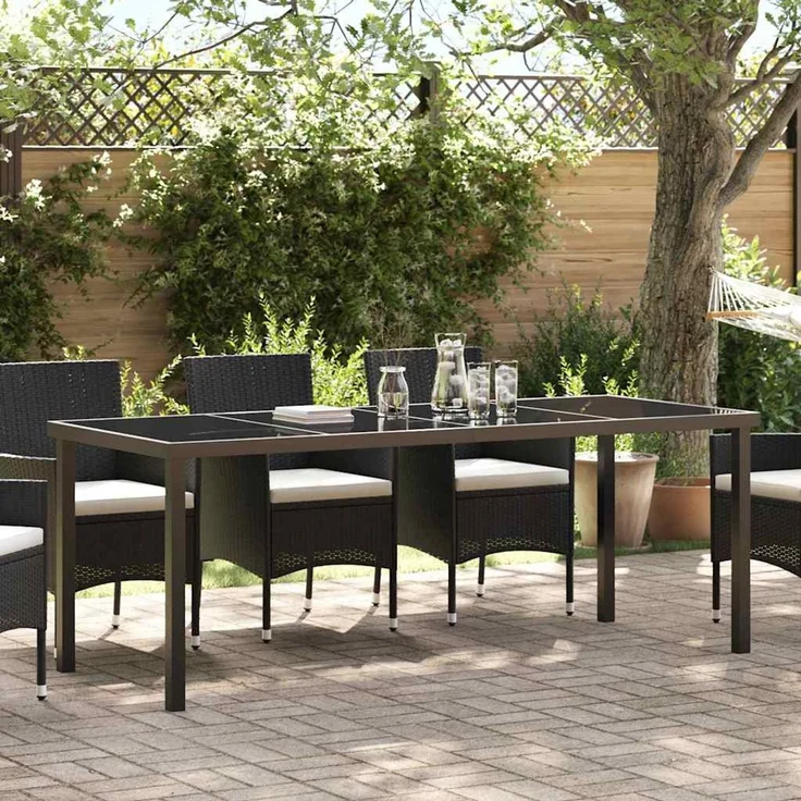 vidaXL Gartentisch Schwarz 200 x 80 x 73 cm Metall 42010315 – Bild 1