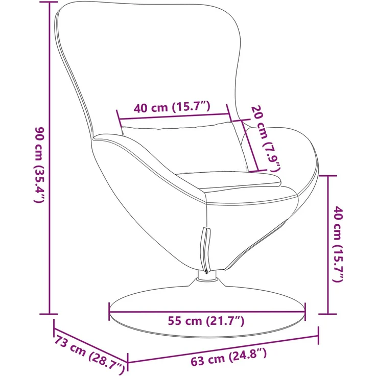 vidaXL Eiersessel Schwarz Samt 42002730 – Bild 1