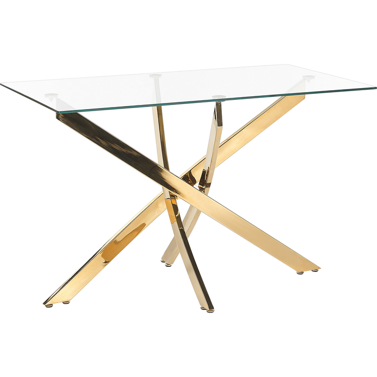 Esstisch MARAMO 120 cm 70 cm Sicherheitsglas Gold