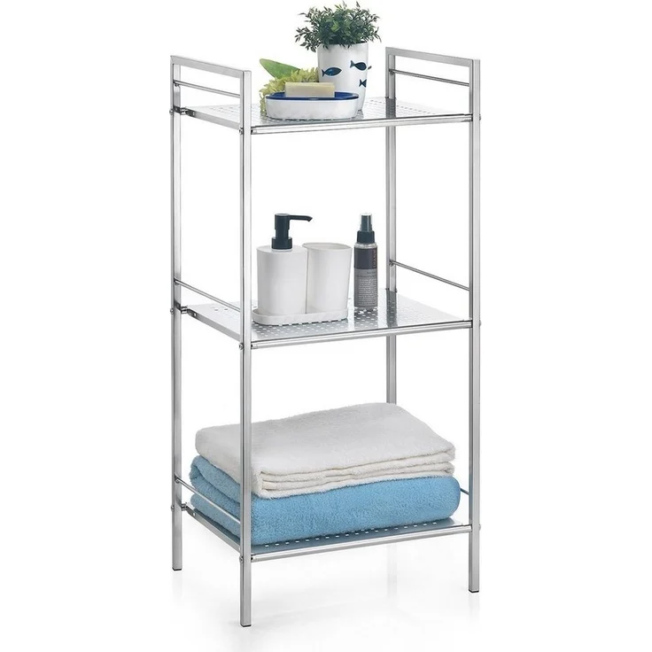 IDIMEX Standregal MATIS, Regal Badregal Metallregal verchromt 3 oder 4 Böden – Bild 3