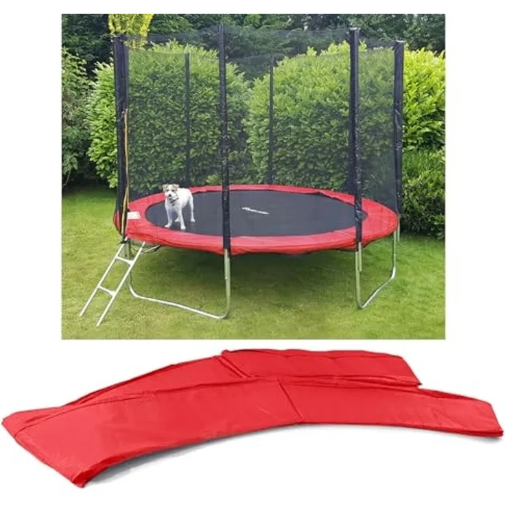 244cm Trampolin Sprungfedern Schutz Abdeckung Rot