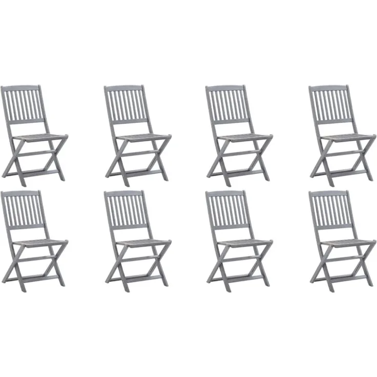 vidaXL Klappbare Gartenstühle 8 Stk. Massivholz Akazie 3078289