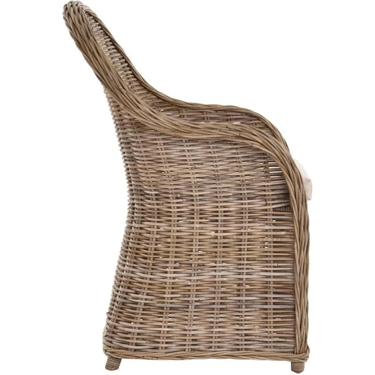 Krines Home Esszimmersessel Rattansessel Esszimmerstuhl mit Armlehne Korbsessel Esszimmersessel – Bild 2