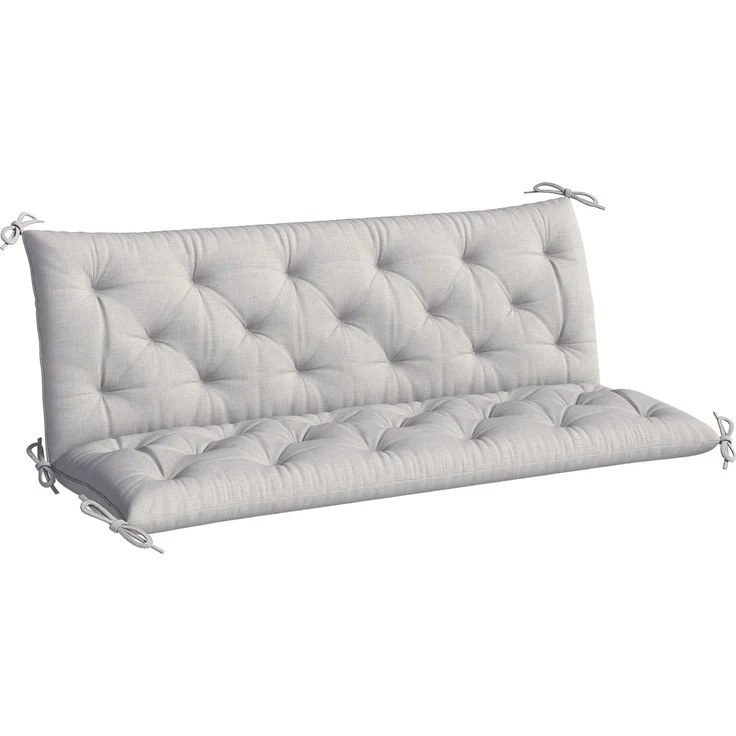 Outsunny Bankauflage, Polyester, Schaumstoff, Hellgrau, 98L x 150B x 8T cm – Bild 1