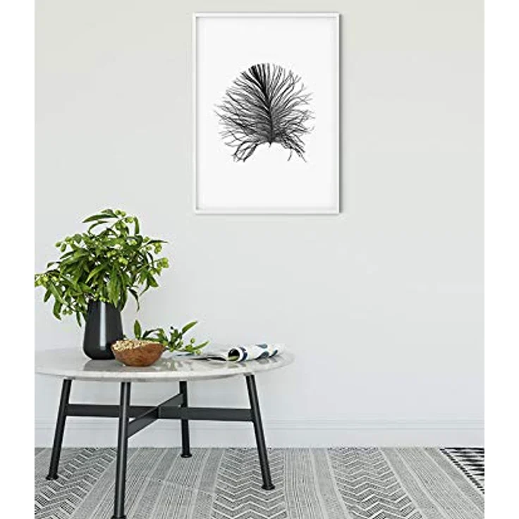 Komar Feather White Wandbild,Poster 50x70 cm,Seidenmatter Kunstdruck, ohne Rahmen, hochwertiges Fotopapier, Lichtbeständig, für Wohnzimmer und Schlafzimmer – Bild 2