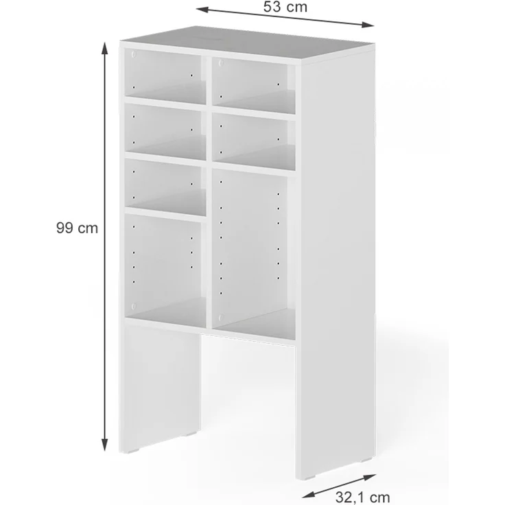 Schuhschrank Hermia Weiß 53 x 99 cm mit 7 offenen Fächern Vicco – Bild 2