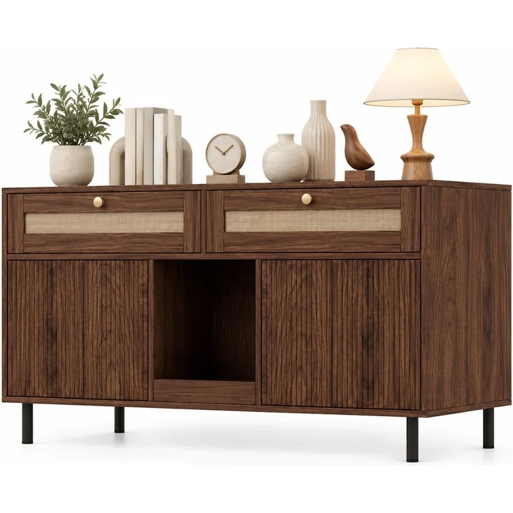 Katzentoilettenschrank 120 x 50 x 65 cm aus MDF mit Schublade und Sandfangmatte – nussbaumfarben – Bild 8