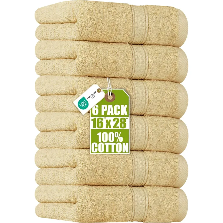 Utopia Towels - Handtücher Set aus Baumwolle - 100% Baumwolle ultraweich und sehr saugfähig, 41x71 cm - 6er Pack (Beige)