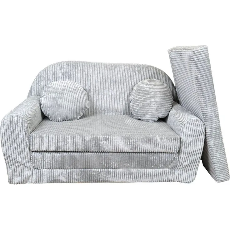 FORTISLINE Kindersofa Kindersofa Rosalia Ausklappbares Sofa aus Cord mit Verlängerung