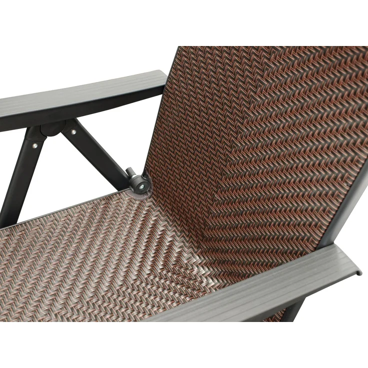DEGAMO ANTIBES Hochlehner Klappsessel, Metall + Polyrattan, braun, 57cm – Bild 4