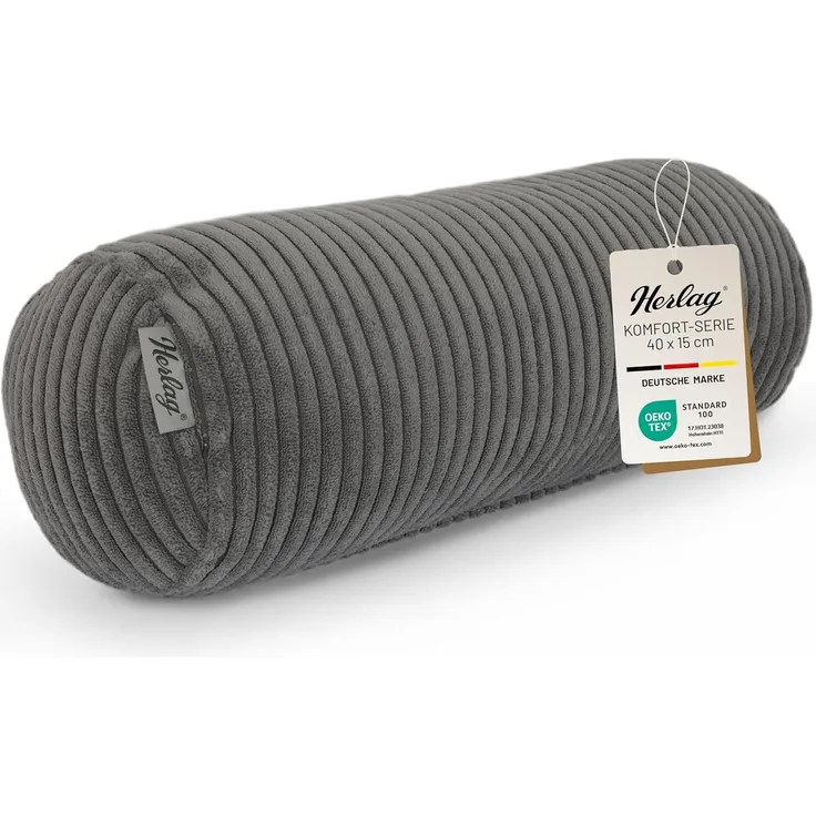 Herlag Nackenrolle Kissenrolle ELLA, 65x20cm oder 40x15cm, 4 Farben, Wohnzimmer, Schlafzimmer