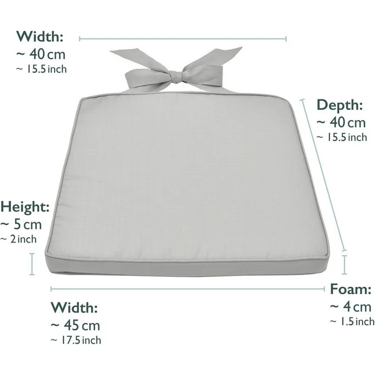 4er Set Beautissu Stuhlkissen Pia Graphitgrau