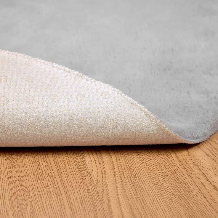 vidaXL Rutschfester Teppich aus Kunstkaninchenfell OLITE Grau Ø 80 cm 42021689 – Bild 8