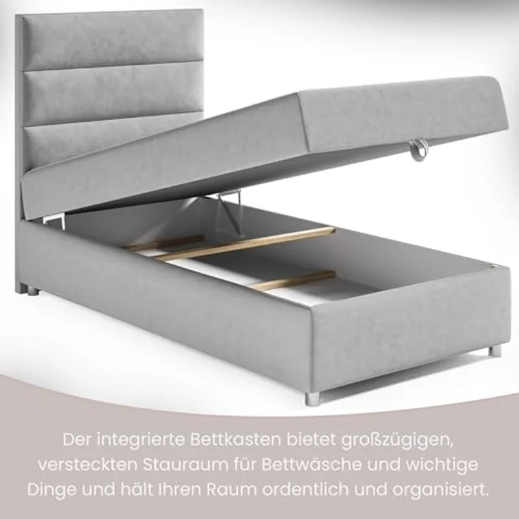 Best For Home Box Spring Bed with 7-Zone Bonell Spring Mattress, Box Spring Bed with Mattress and Storage Space – Bild 7