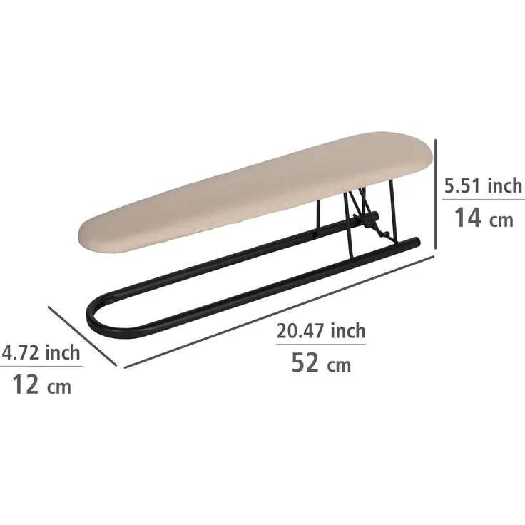 WENKO Ärmelbrett Modell Leona, Bügelfläche 52x12 cm, platzsparend zusammenklappbar, Bezug aus Baumwolle – Bild 5