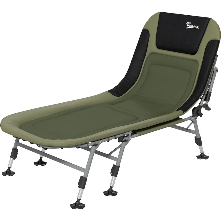 Campingliege Campingbett Feldbett, 200 x 85 x 40-55 cm, Grün--Grün--51x85x200cm--YOUDENOVA – Bild 2