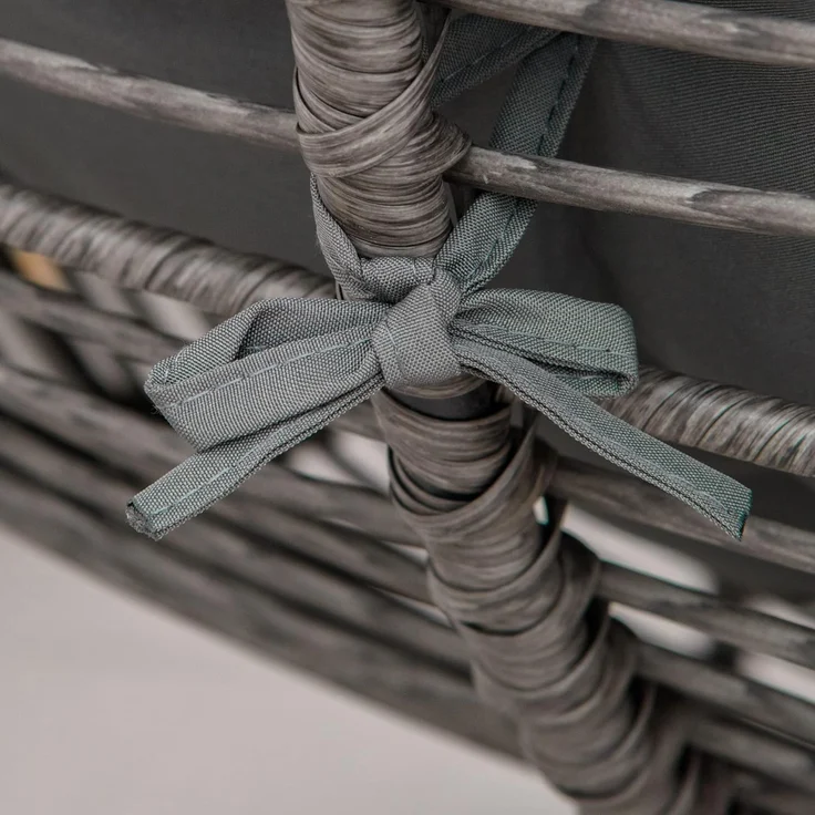 Outsunny Sitzgruppe Rattanstuhl mit Kissen, (Gartensessel, 2-tlg, Rattan Relaxsessel), Stahl Polyester Grau 69 x 76 x 70 cm – Bild 8