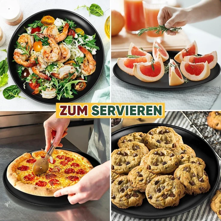 Joyfair Pizzablech Edelstahl Rund 30cm 2er Set Antihaftbeschichtung – Bild 6