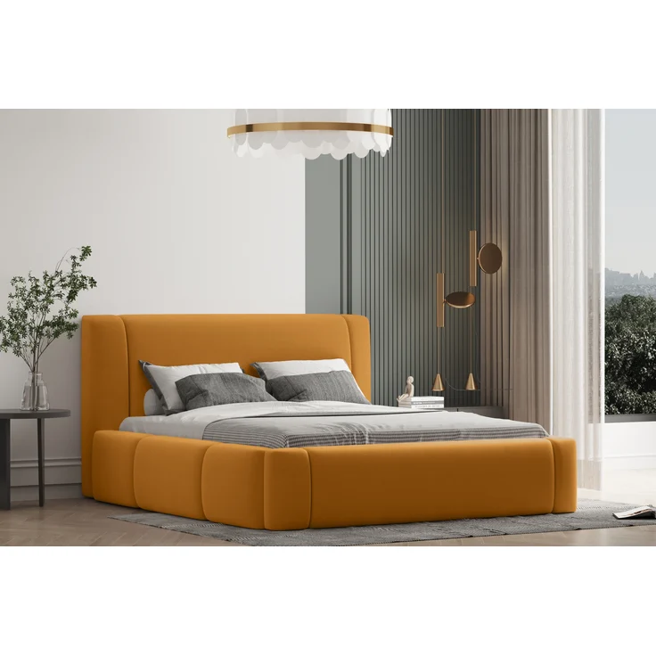 Polsterbett OLAF 120x200 mit Matratze, Bettkasten und Lattenrost. Farbe: VELUTTO 8 – Bild 2