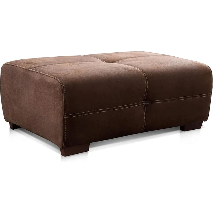 Cavadore Hocker Mavericco / Großer Polsterhocker in Lederoptik / Industrial Style / Passend zu Big Sofa und Ecksofa Mavericco / 108 x 71 x 41 cm (BxHXT) / Mikrofaser Dunkelbraun