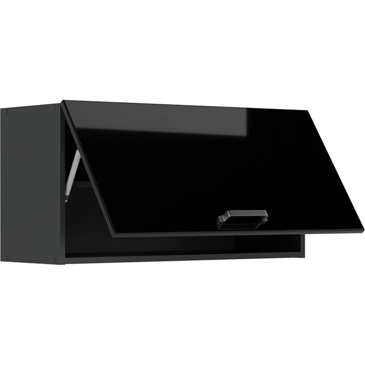 Hängeschrank R-Line Schwarz Hochglanz/Anthrazit 80 cm Flach Vicco – Bild 3