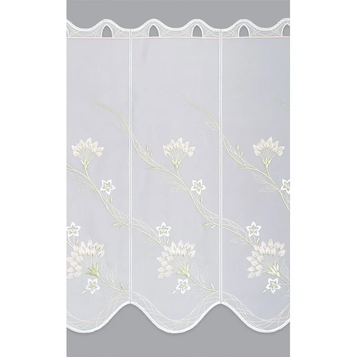 Scheibengardine Plauener Spitze - Blütenreich (Bx H) 240cm * 55cm Grün/Lindgrün – Bild 3