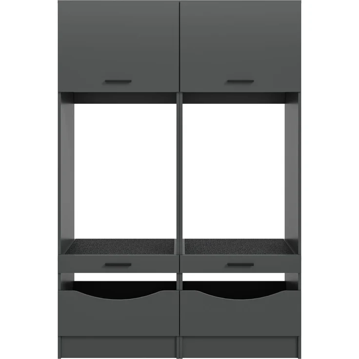 Waschmaschienenumbau Set (B/H/T: 133x195x68 cm) in anthrazit Nachbildung – Bild 3