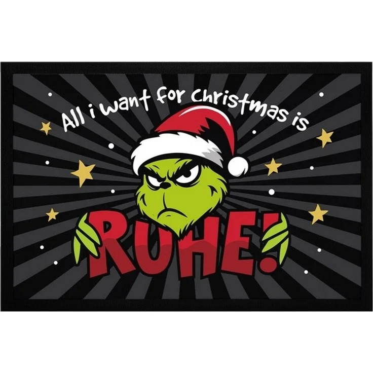 MoonWorks Fußmatte Fußmatte Weihnachten Grinch Ruhe Anti Weihnachtsdeko Weihnachtsmuffel, rechteckig – Bild 4