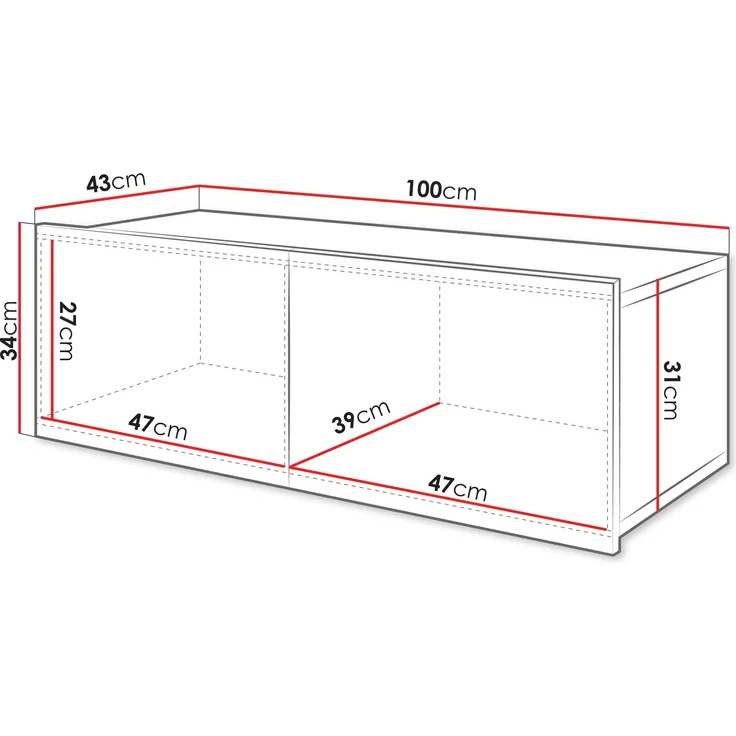 TV-Lowboard Calabrini 100 BR03 (Farbe: Nuss Warmia) – Bild 5