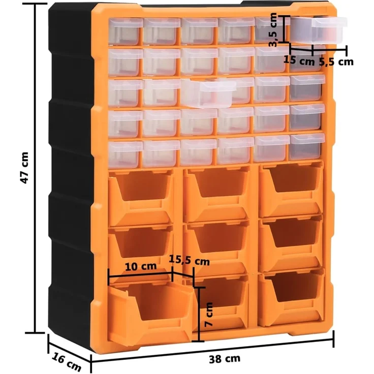 vidaXL Multi-Schubladen-Organizer mit 39 Schubladen 38x16x47 cm 149603 – Bild 10