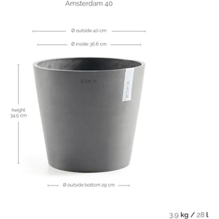 ECOPOTS Blumentopf Amsterdam, ØxH: 40x35 cm – Bild 3