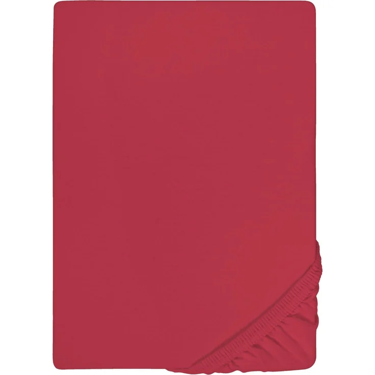 biberna Jersey-Elastic-Spannbetttuch , rubin, 1 x 120 x 200 cm - 130x220 cm – Bild 5