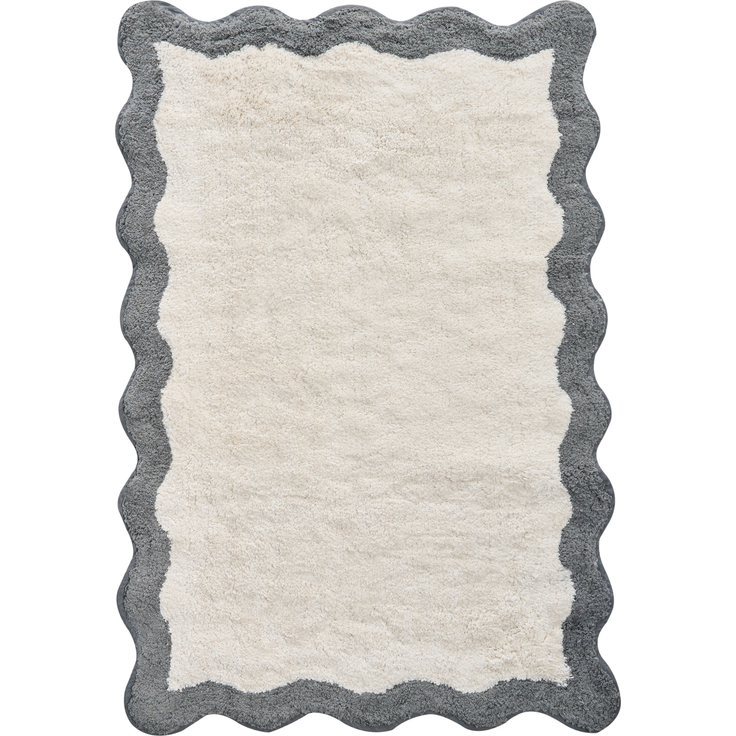Badematte NANGAL Grau Beige 60 x 90 cm Baumwolle