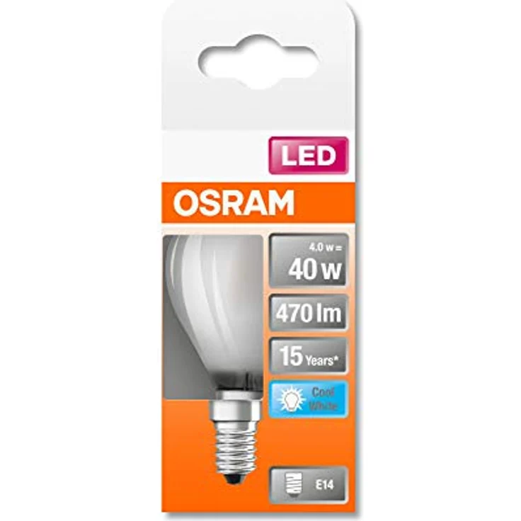Osram LED-Leuchtmittel E14 Tropfenform 4 W, 470 lm, 4.000 K, smokeyfarben, 7,7 x 4,5 cm – Bild 2
