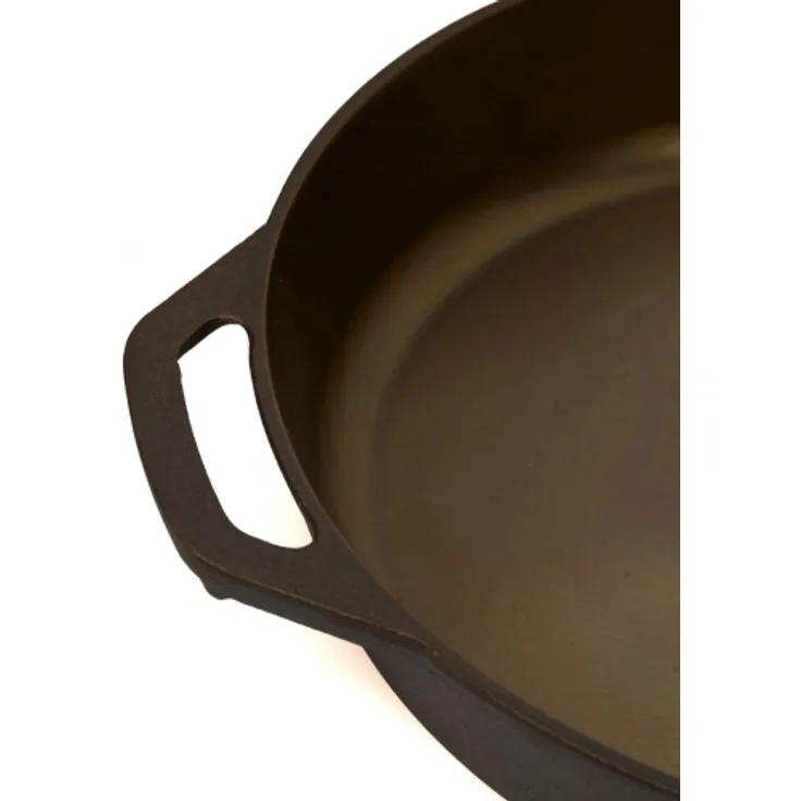 Pott & Flamme Gusseisenpfanne (poliert) 26 cm mit Griff und Auslass für alle Herdarten : Ø 26 cm – Bild 5