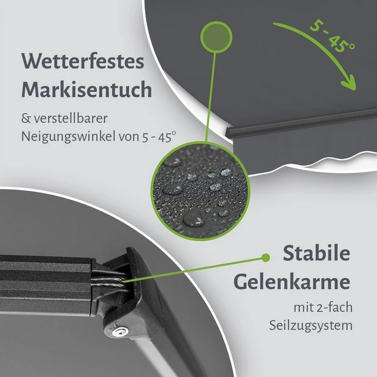 empasa Gelenkarmmarkise "START PLUS" elektronische Markise für Balkon & Terrasse, mit Fernbedienung – Bild 3